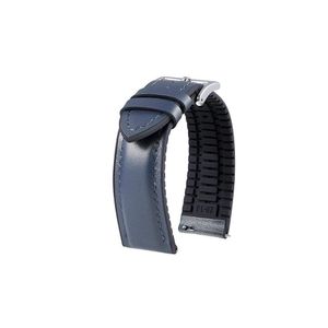 سوار من الجلد والسيليكون مقاس 22 مم، متوافق مع سوار ساعة CMF by Nothing Watch Pro 2 الذكية مقاس 1.32 بوصة - (السوار فقط) أساور ذكية... أزرق، مشبك فضي