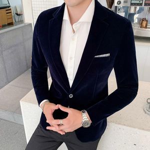 Men's Fashion, Solid Royal Blue Casual Blazer