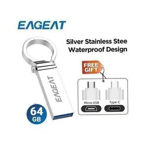 EAGEAT فلاش درايف قلم 64 جيجابايت معدني OTG مايكرو USB نوع-C