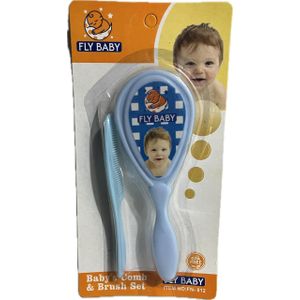 Fly Baby طقم فرشة ومشط شعر للأطفال الرضع فلاي بيبي – آمن على فروة الرأس – قطعتين