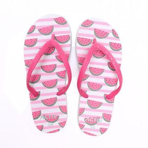 Activ Watermelon Printed Thong Slip On Slipper - Pink & Green