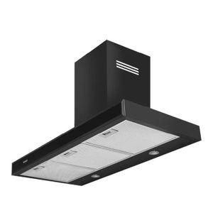 Hans Kitchen Hood 90 cm 1000 m³/h - Stainless Steel Chimney Hood - 3 Speeds - Touch Control - LED Light - ST 90-1000 Black