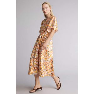 Defacto A Cut V-Neck Printed Butterfly Sleeves Dress