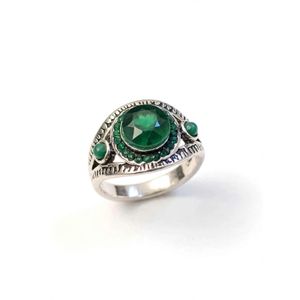 Women's Vintage Turquoise Statement Ring with Colorful Stones – Available in Multiple Colors