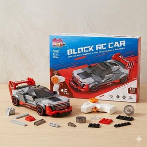 Block RC Car Building Kit 1:20 Scale Remote Control Vehicle Toy for Ages 6+ 239 Pcs