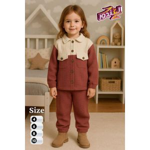 طقم خروج سوت  بناتى   خامه قطيفه وافل  خريفي   شتوى