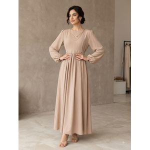 full-length maxi-dress in a versatile light beige