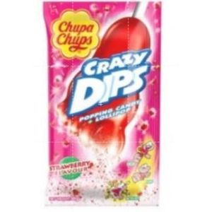 Chupa Chups Crazy Dips Lollipops With Strawberry Taste