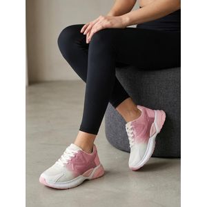 vbranda كوتشي بتصميم عصري يجمع بين الطابع الرياضي واللمسة الجريئة L-14-ابيض&بينك