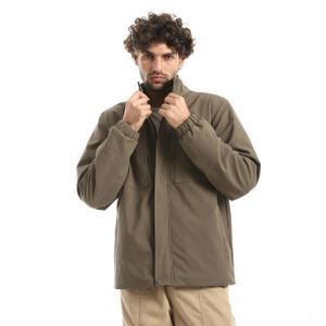 Andora Olive Hooded Zip-Up Jacket