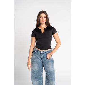 OUTDATED Zipper Short Sleeve - Black