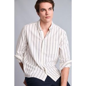 Defacto Regular Fit Polo Collar Cotton Striped Shirt