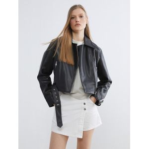 LC Waikiki Women's Biker Jacket in Leather Look