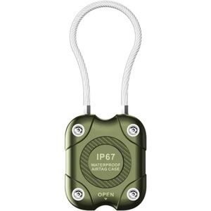 Ecosystem Waterproof Case for AirTags with Wire Cable, IP67 Secure Lock Keychain Holder, 360° Hard Protective Cover for Key Ring, Car, Luggage (Green With Wire)
