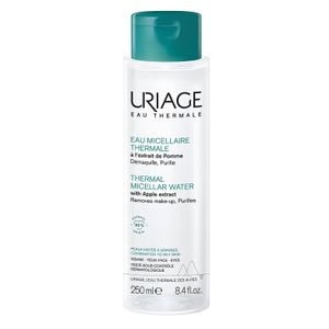Uriage ماء ميسيلار من يورياج، بمستخلص التفاح الأخضر، يزيل المكياج وينقي البشرة، للبشرة المختلطة والدهنية، لا يحتاج شطف - 250 مل