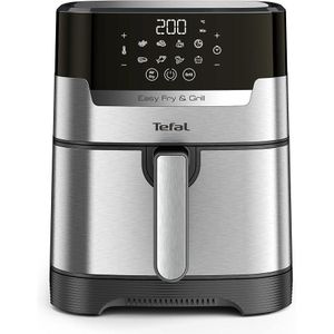 Tefal مقلاة تيفال سهلة القلي والشواء 1550 واط، من الفولاذ المقاوم للصدأ - EY505D15 - أسود وفضي