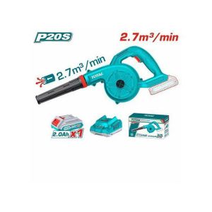 TOTAL منفاخ كهربائي لاسلكي (TOTAL) P20S – يعمل ببطارية ليثيوم 20 فولت – معدل تدفق هواء 2.7 متر مكعب/دقيقة – يشمل بطارية 2.0Ah وشاحن – خفيف الوزن وقوي – مثالي لتنظيف الغبار والأعمال اليدوية