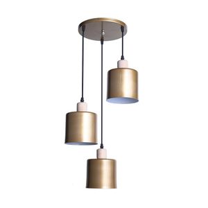 El Rawda معلقة ثلاثى معدن بالخشب دهبى