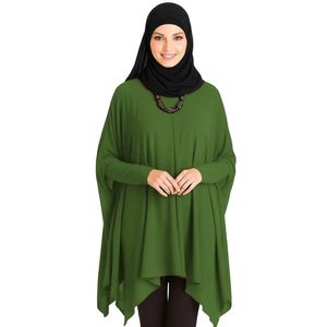 Fg Women's loose-fitting cotton blouse, light green color, with loose sleeves and a stylish, modern cut
