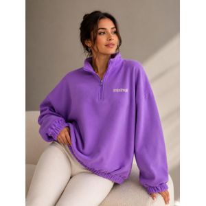 V A L Y A سويت شيرت حريمي أوفر سايز بسوستة نصفية وخامة ميلتون قطن