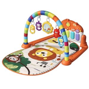 Multi-activity baby play mat with music and hanging toys