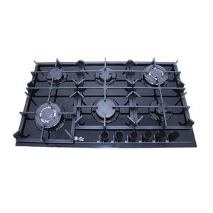 Purity Black built-in hob, 6 Turkish burners, gas cast iron, 90 cm