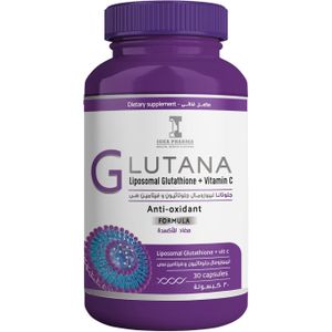 IGEA PHARMA Glutana  Glutathione + Vitamin C Glow  Skin Anti-oxidant & Complexion Enhancer  Anti-Dullness & Hydration Support  30 Cap