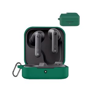 متوافق مع غطاء حماية سماعات Nothing CMF Buds 2A، غطاء حماية من السيليكون الناعم المقاوم للصدمات، سماعات أذن لاسلكية مزودة بحلقة تعليق، مؤشر LED أمامي مرئي (أخضر).