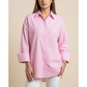 Freska Striped Chemise Poplin Cotton - Pink