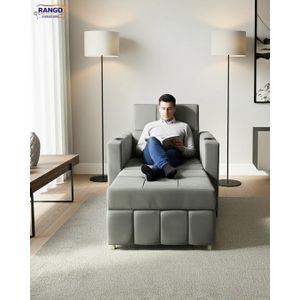 Rango كرسي سرير عرض 90 ارتفاع 95 طول 185 من رانجو للاثاث (رمادي ببنط)
