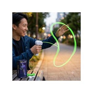 Innovative Electric Rope Launcher Toy - Handheld Flying Rope Thruster with Glowing Neon String for Fun and Interactive Play, Perfect Gadget for Kids, Parties, and Fidget Lovers