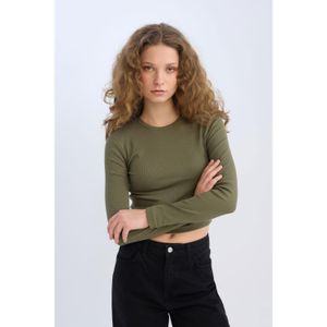 Defacto Fitted Ribbed Knitwear Basic T-Shirt
