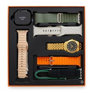 Amx ساعة يد رجالي فاخرة بتصميم اسود مع حزام قابل للتبديل، موديل X-Watch 10 Max، لون اسود هدية مثالية للمناسبات الخاصة