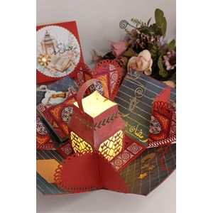 Handmade Ramadan Explosion Box 10.5*10.5  + Paper Lantern +Candle