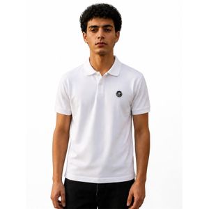 Men Cotton Lion Crest Polo - White