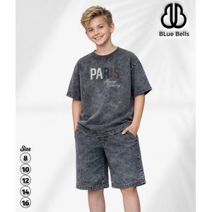 Set Of 2 Pcs Short Sleeve Summer Outfit  For Boys