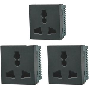 SANSHE SHARM Three-piece English three-prong black 16-amp socket set* also available: Shishi Sharm socket.