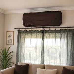 Large Premium Split Air Conditioner Cover 110X 31 cm Decorative Dustproof Protective Cover for 2.25 HP and 3 HP Indoor AC Unit Washable Fabric Home Office Easy Install Durable Reusable(Light Brown)