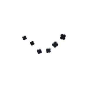 3Diamonds Women's Delicate Flower Earring Set, 6 Pieces - Black