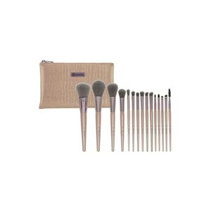 BH Cosmetics 15-Piece Brush Set With Cosmetic Bag Brown