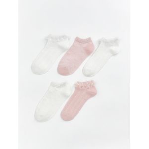 LC Waikiki Lace Detail Girl's Trainer Socks 5-Pack