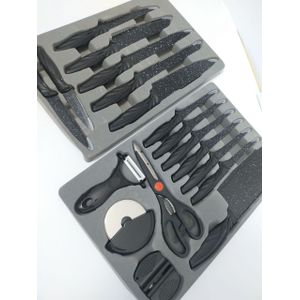 Kitchen King Professional Marble Coating Knife Set 6 Pcs - BLACK