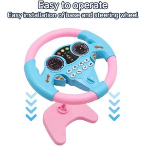 Kids Toy Steering Wheel, Yellow and Black, with Control Panel and Speed Indicators, Interactive Steering Wheel for Play