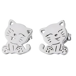 Earrings T i n y M e o w For Women Bride Wedding Romantic Fashion Day Wife Lover Family Member Perfect for Casual Attire -Stainless Steel Gold Plated for Casual Attire -Stainless Steel Gold Plated
