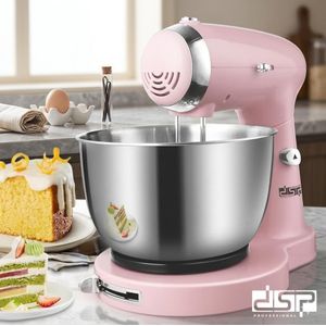 Dsp Dsp عجان 5 سرعات وعاء ستانلس ستيل سعة 3.2 لتر مضربان + خطافان 350 واط موديل 3034 ضمان 12 شهر