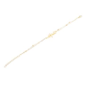 3Diamonds Cute Heartbeat Bracelet Stainless Steel Cuff Bracelet Adjustable Size for Women TON-A-Parent-13