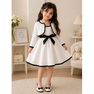 Girls' Two-Piece Summer Dress with Bow
