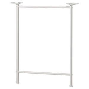 Leg SPÄND table base, white, metal, rectangular, adjustable.