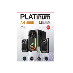 Platinum 2.1 Channel Home Audio Subwoofer Speaker System with Bluetooth, USB, SD Card & AUX, Remote Control, 3 Units – Model AH-4006