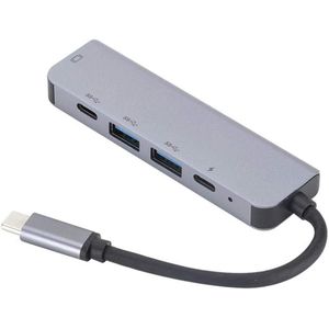 موزع USB-C، محول USB-C 5 في 1 مع HDMI 4K، محول نقل عالي السرعة عالي السرعة متعدد الوظائف، رمادي